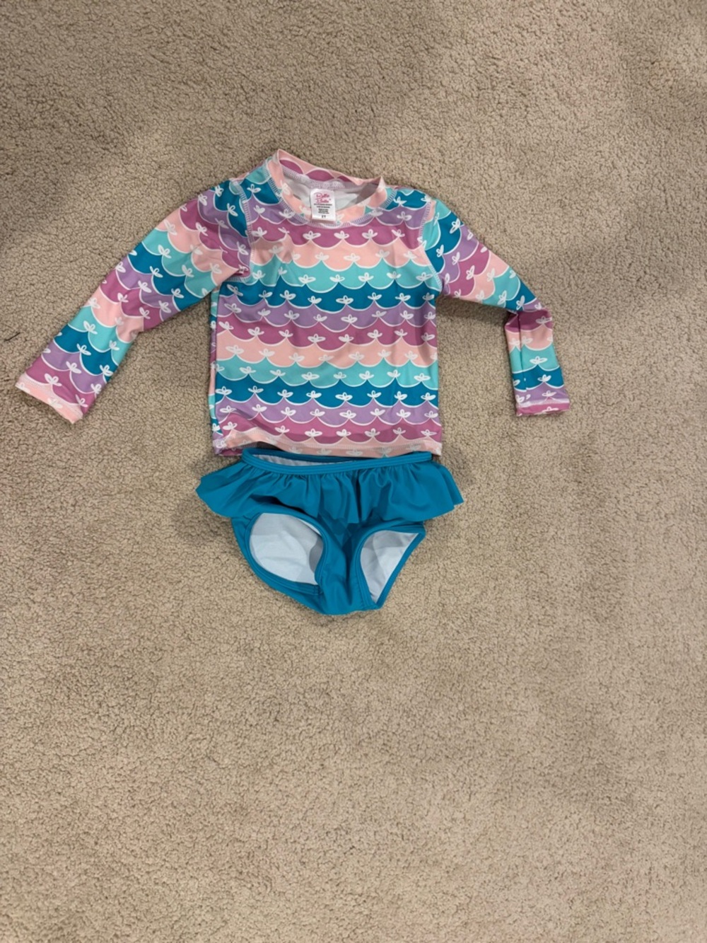 Ruffle Butts 2 piece mermaid swim suit 2T